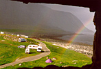 Regenboog vanuit ruine